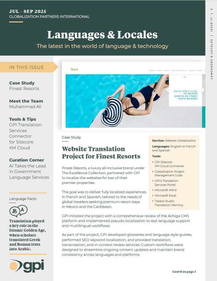 GPI's Languages & Locales Q3 2025