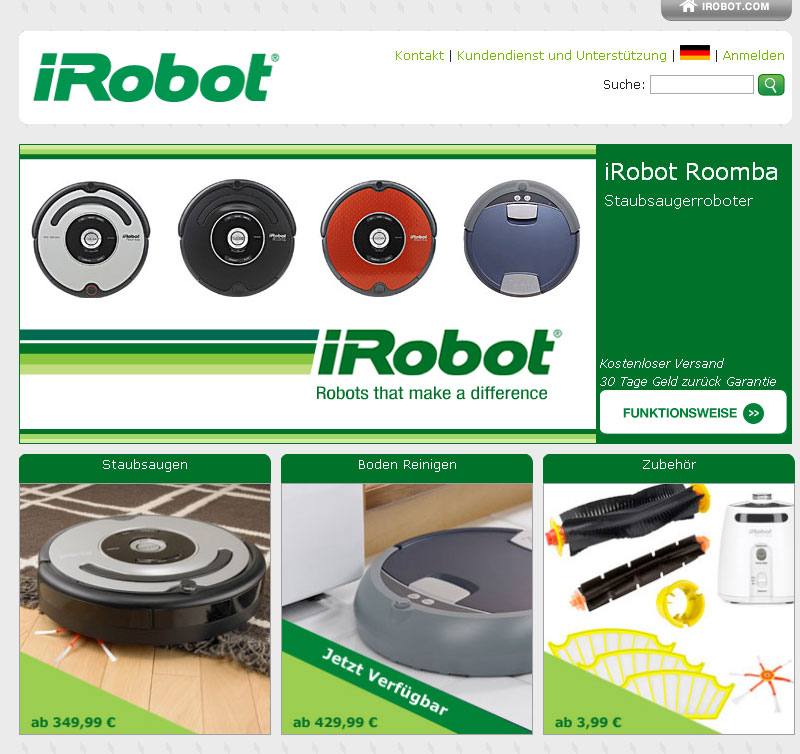 iRobot website localization iRobot website localization