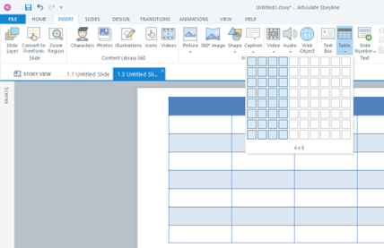 Create Tables â Articulate Storyline 360